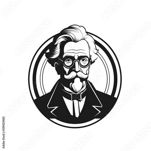 scientist in a suit vector logo