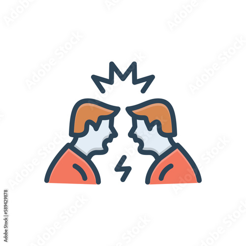 Color illustration icon for dispute  