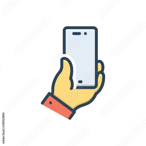 Color illustration icon for mobile 