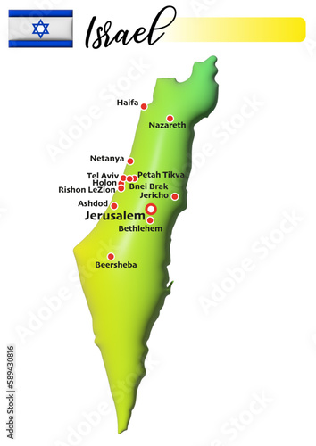 Israel, Fläche und Flagge