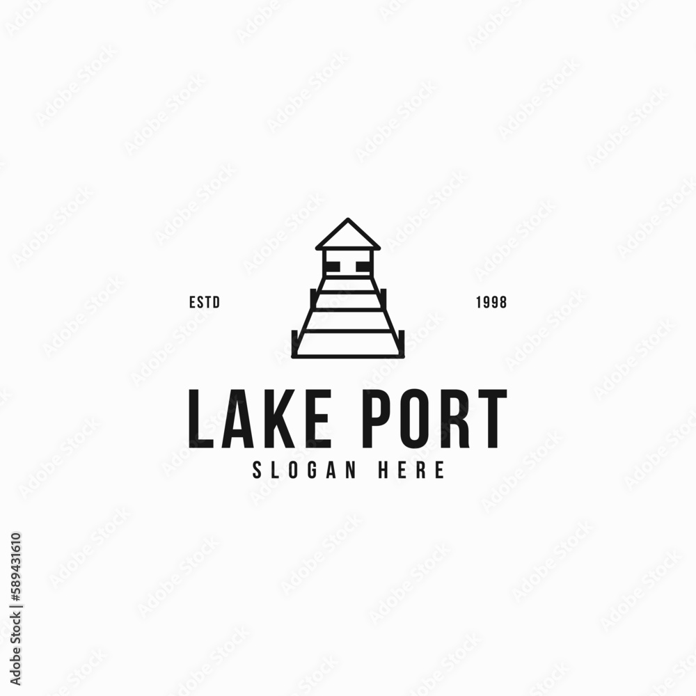 minimalist lake port sign logo business vector design with modern, simple and elegant styles isolated on white background. minimalist lake port sign logo business vector design with modern, simple and elegant styles isolated on white background.