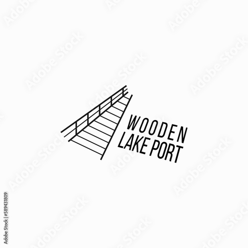 creative wooed lake port, pier, wharf, docks logo business vector design template with modern, simple and elegant styles isolated on white background