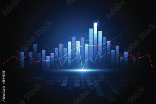 Business candle stick graph chart of stock market investment trading on white background design. Bullish point, Trend of graph. Vector illustration