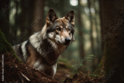 wolf in the woods