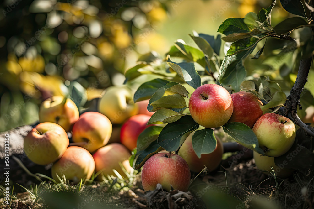 Apple harvest in the garden. selective focus. food