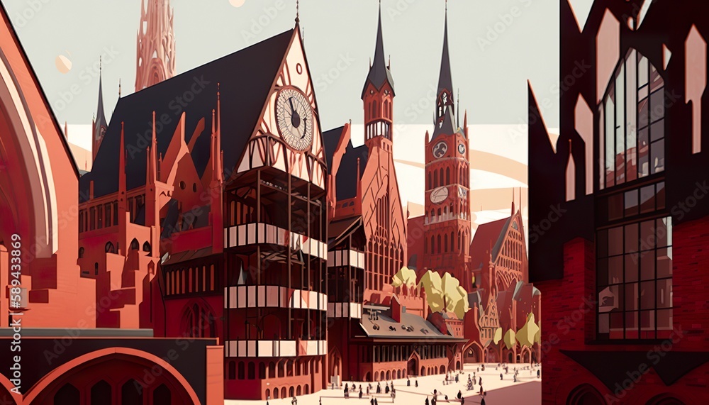 Bremen cityscape (ai generate)