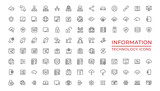 Information Technology web icon set in line style. Network, web design, website, computer, software, progress,programming, data, internet, collection