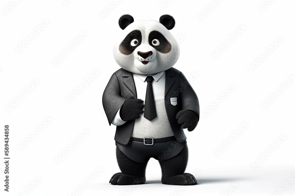 panda posing in business suit panda posing in business suit