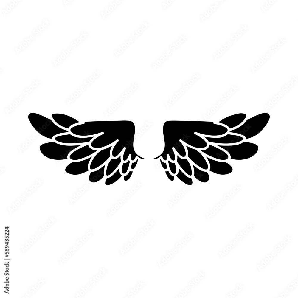 Obraz premium Angel wings icon vector. fly illustration sign collection. pilot symbol. wings logo.