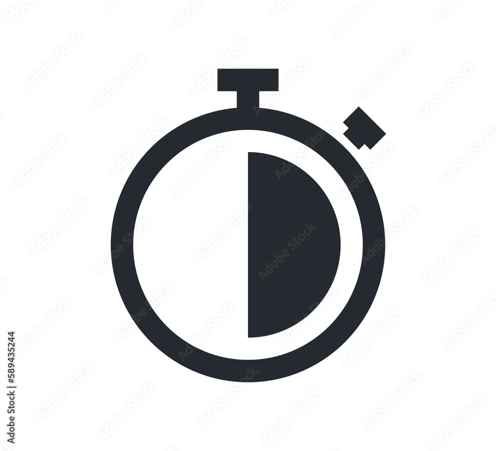 Countdown timer and stopwatch symbol flat illustration.
Countdown timer and stopwatch symbol flat illustration.