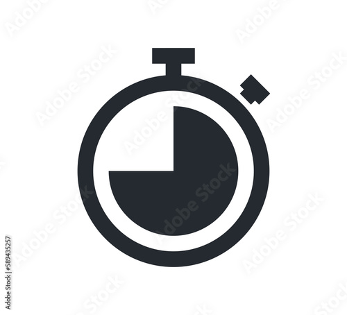 Countdown timer and stopwatch symbol flat illustration. 