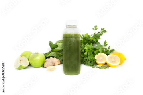Delicious and healthy organic green natural detox juice.