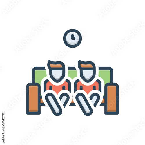 Color illustration icon for settled 