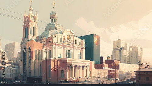 Dnipro Ukraine cityscape (ai generate)