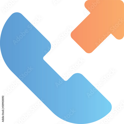 The Outgoing Call icon is used to represent the act of making a phone call from a mobile phone or landline