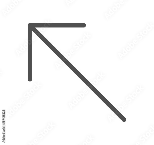 Arrow and navigation icon outline and linear symbol. 