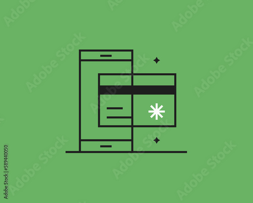 mobile money illustration in flat style design. Geometric mobile payment vector icon