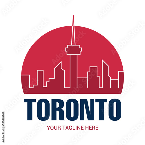 Toronto city creative abstract business logo. Canada sign.