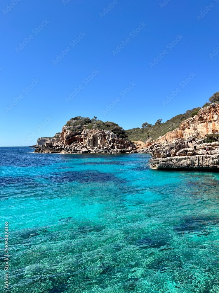 island in the sea, blue sea mallorca, s’almunia