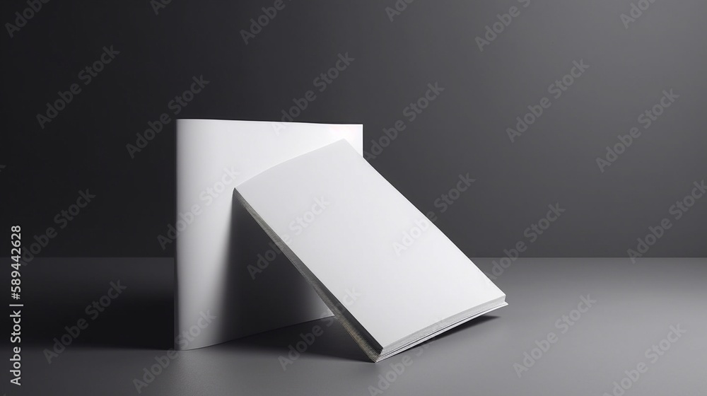 A square invitation card in white color. Generative AI. A square invitation card in white color. Generative AI.