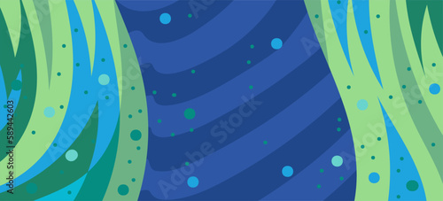 Abstract background with curvy flame shapes ornamentation on wavy lines texture.