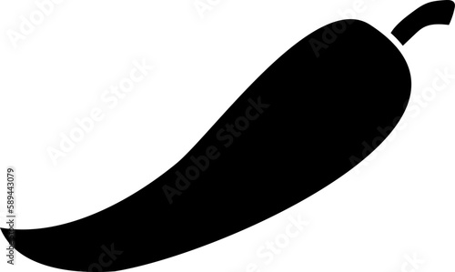 Chili pepper, vector icon. Black chili pepper. Can be used as an icon, logo.