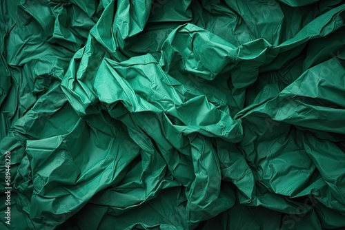 Abstract background of a sheet of colored crumpled paper. Generative AI