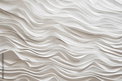 Textured white paper background with waves. Generative AI