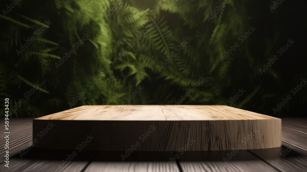Background table with nature elements  for presentation  of a product
