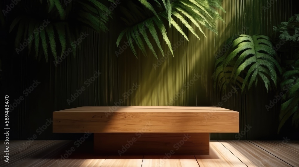 Background table with nature elements for presentation of a product Background table with nature elements for presentation of a product