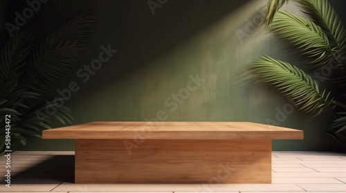 Background table with nature elements  for presentation  of a product © ZEKINDIGITAL