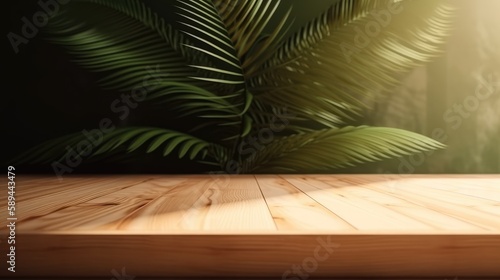 Background table with nature elements for presentation of a product