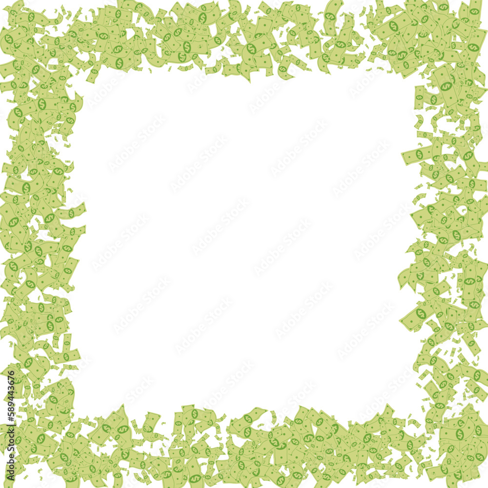 Flow Jackpot Vector White Background. Fly Dollar Flow Jackpot Vector White Background. Fly Dollar