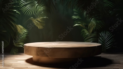 Background table with nature elements  for presentation  of a product © ZEKINDIGITAL