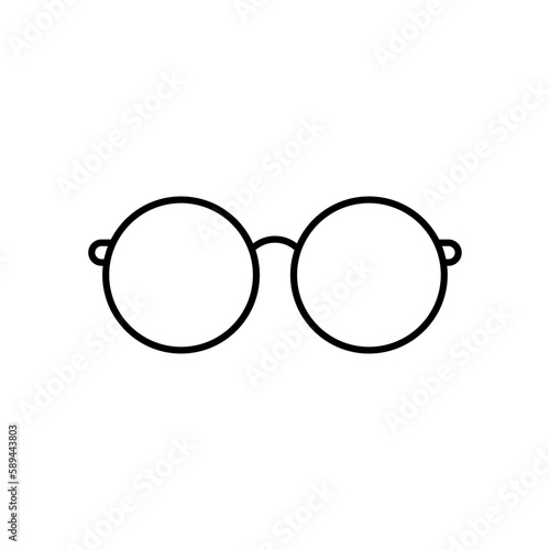 Round glasses icon. Vector illustration.
