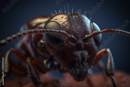 extreme close up of a ant ai generate