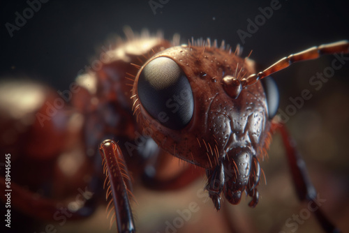 extreme close up of a ant ai generate © Pixzot