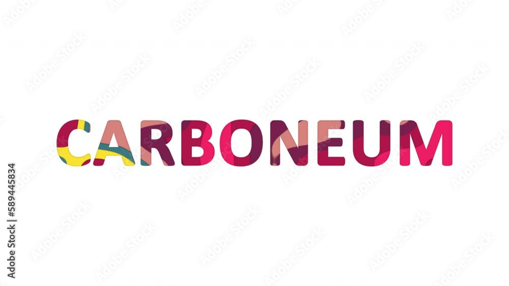 Multi-colored inscription Element of periodic table CARBONEUM with colored spots floating inside. Looped from frame 120 to 839, Alpha BW at the end Multi-colored inscription Element of periodic table CARBONEUM with colored spots floating inside. Looped from frame 120 to 839, Alpha BW at the end