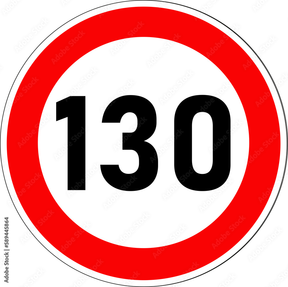 Panneau routier français: Limitation de vitesse Panneau routier français: Limitation de vitesse