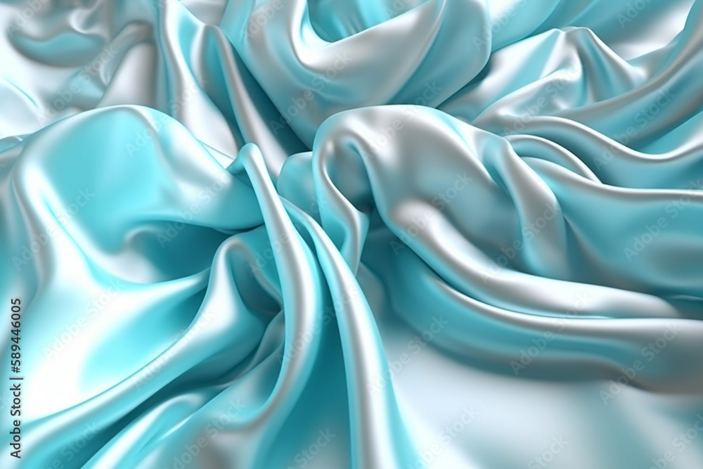 Obraz premium blue silk background Generative AI