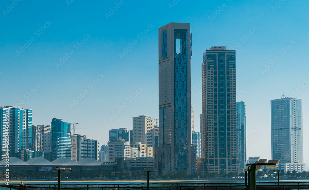 Obraz premium skyscrapers with blue sky