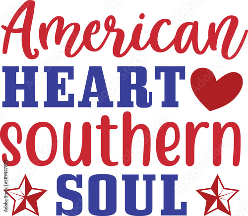 American heart southern soul  typography Designs for Clothing and Accessories