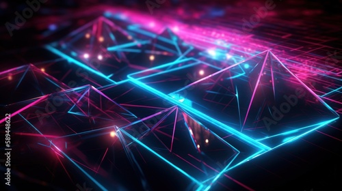 Electric Dreams A Mesmerizing Display of Glowing Geometry and Neon Lights