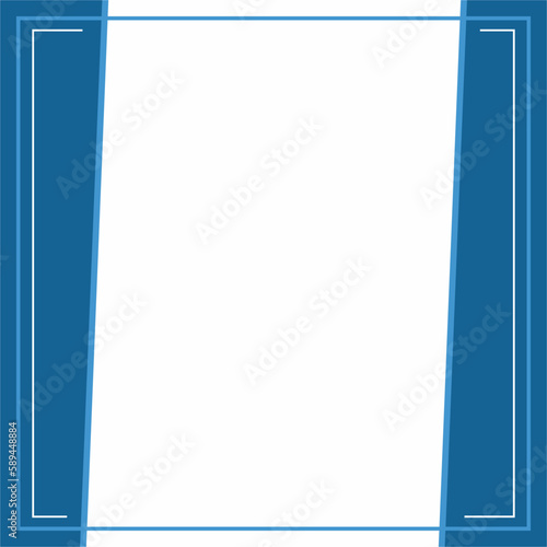Frame or border. Blue and white background color with stripe line shape. Suitable for social media post.