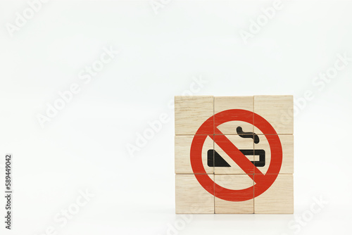 Stop smoking icon on wooden cubes with white background. No smoking and World No Tobacco Day Free Download Stop smoking icon on wooden cubes with white background. No smoking and World No Tobacco Day - GFXLoad