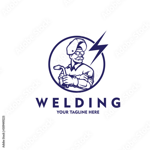 logo mechanic welding vector illustration