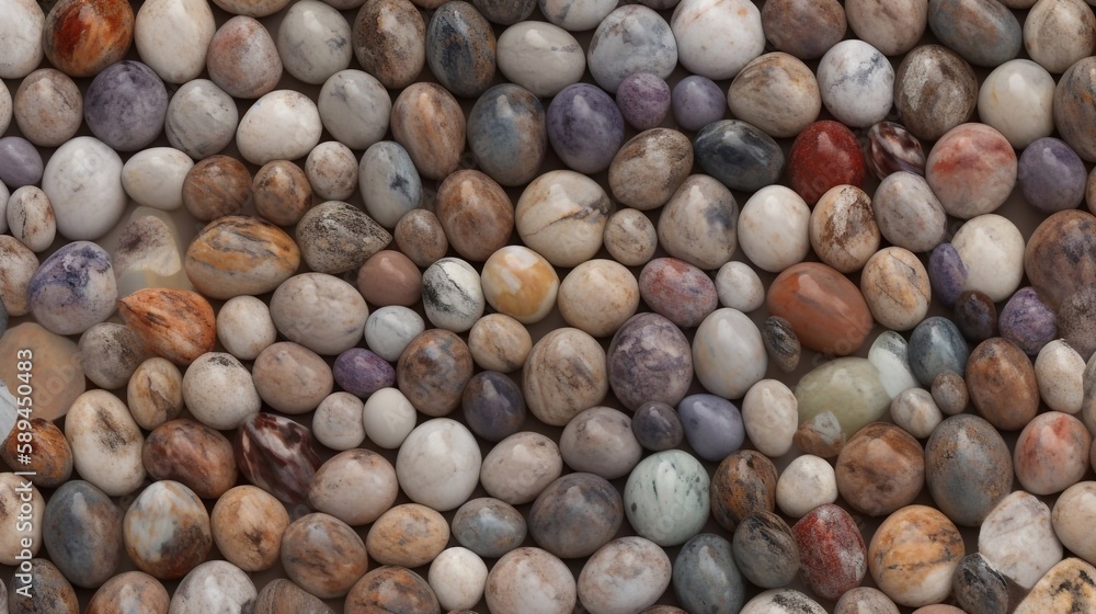 Seamless Texture of Rounded Multi - colored Marble Stones, Generative Seamless Texture of Rounded Multi - colored Marble Stones, Generative