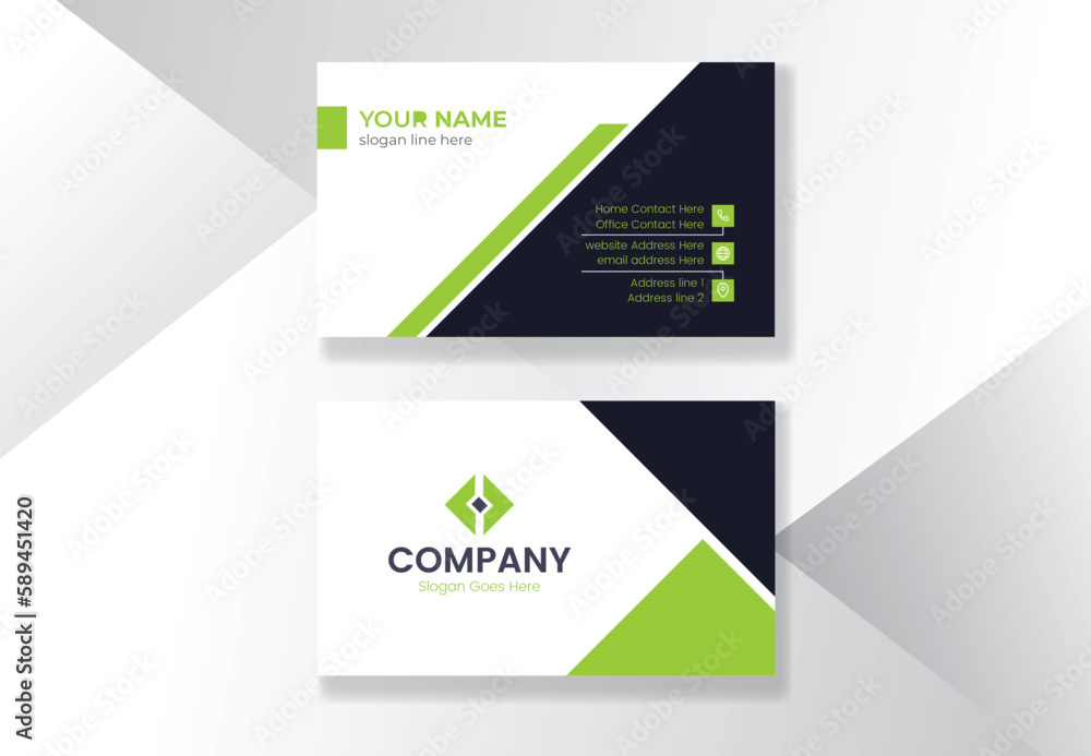 Corporate business card design, name card template ,horizontal simple clean layout design template , Business banner template for website