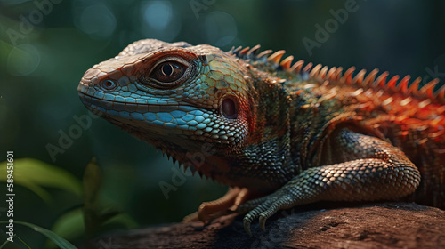 Lizard in their Natural Habitat  A Striking Illustration  Generative AI