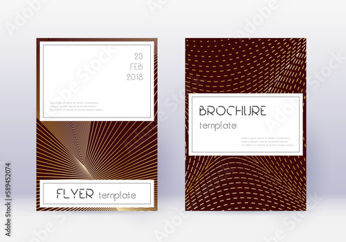 Stylish cover design template set. Gold abstract l